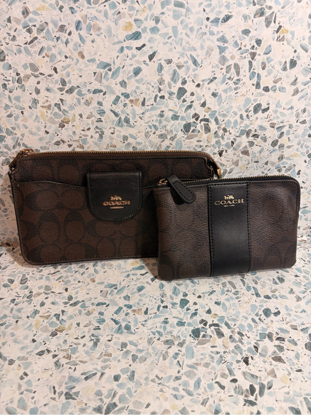 Coach Signature Canvas Wristlet Pouch Set F58035 - Picture 2 of 6